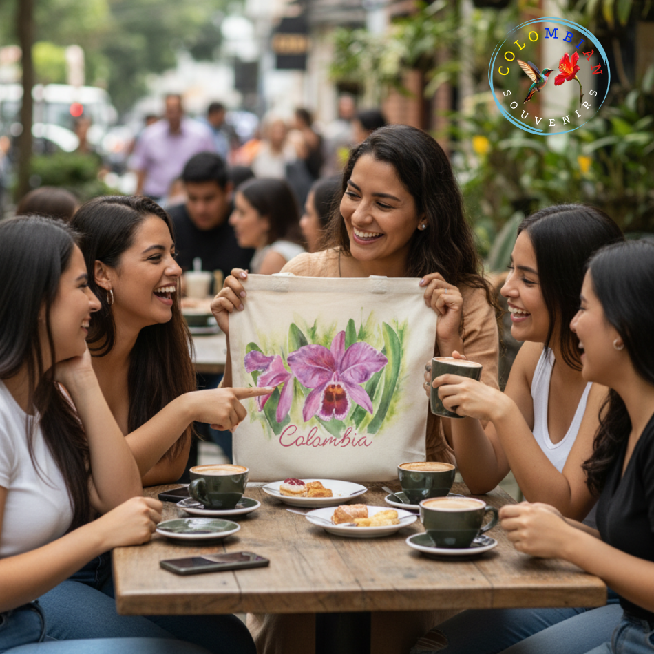 Tote Bag en lienzo Diseño Orquídea Catleya 🌸