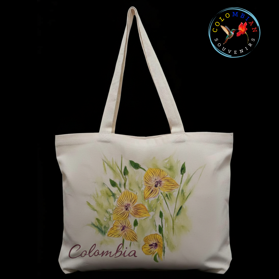 Tote Bag en lienzo Diseño Orquídea Telipogon nervosus