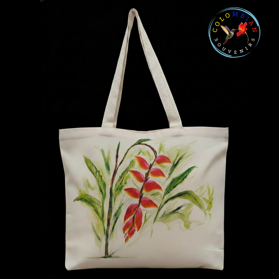 Tote Bag en lienzo Diseño Heliconia Rostrata