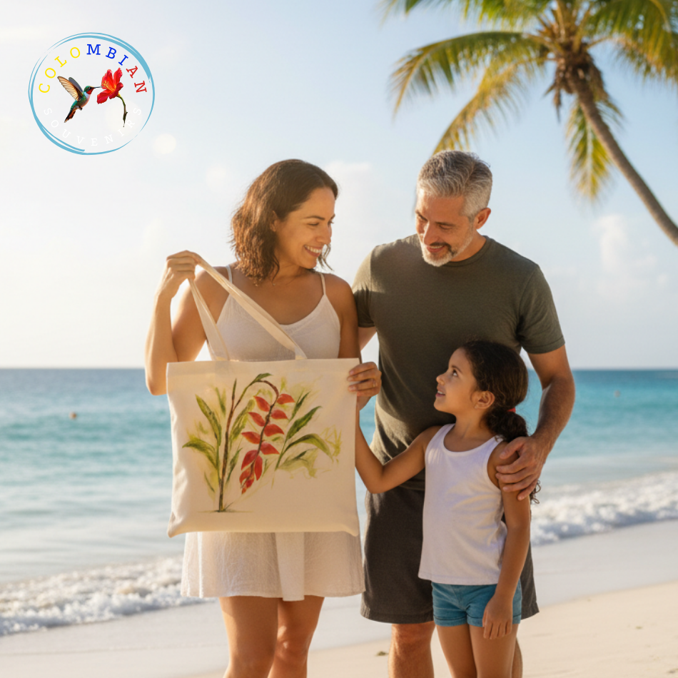 Tote Bag en lienzo Diseño Heliconia Rostrata