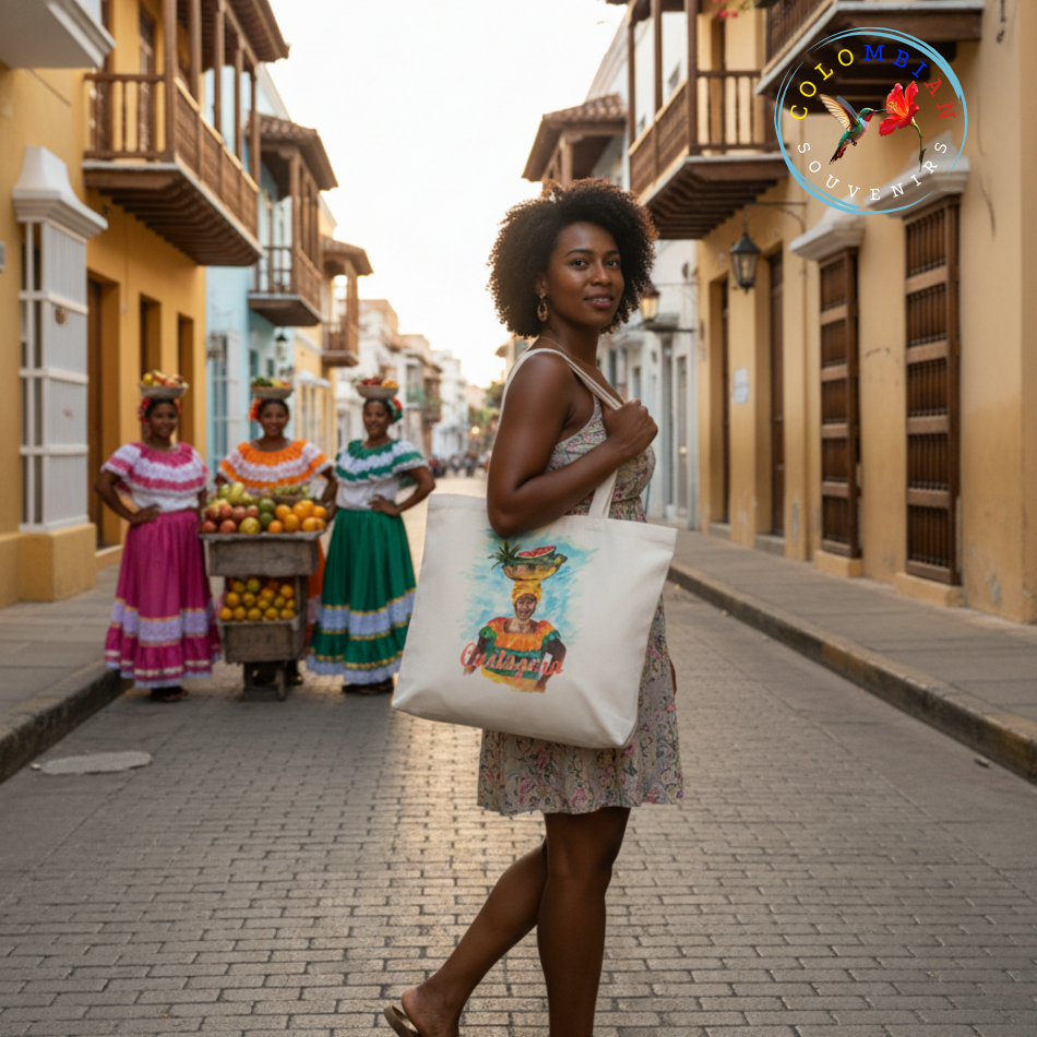 Tote Bag en lienzo Diseño Palenquera