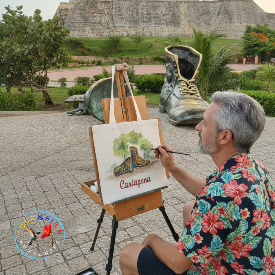 Tote Bag en lienzo Diseño Homenaje a los Zapatos Viejos