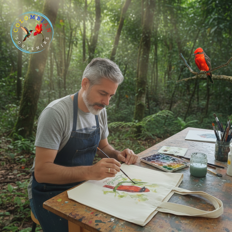 Tote Bag en lienzo Diseño Cardenal Atrapamoscas