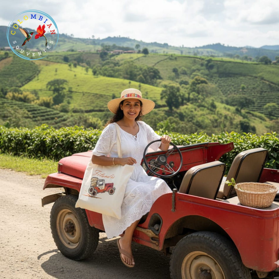 Tote Bag en lienzo Diseño Jeepao Filandia Quindio