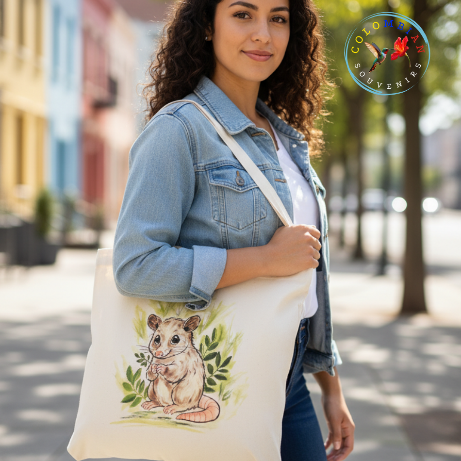Tote Bag en lienzo Diseño Zarigüeya