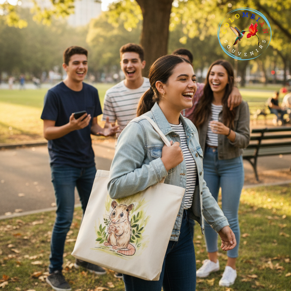 Tote Bag en lienzo Diseño Zarigüeya