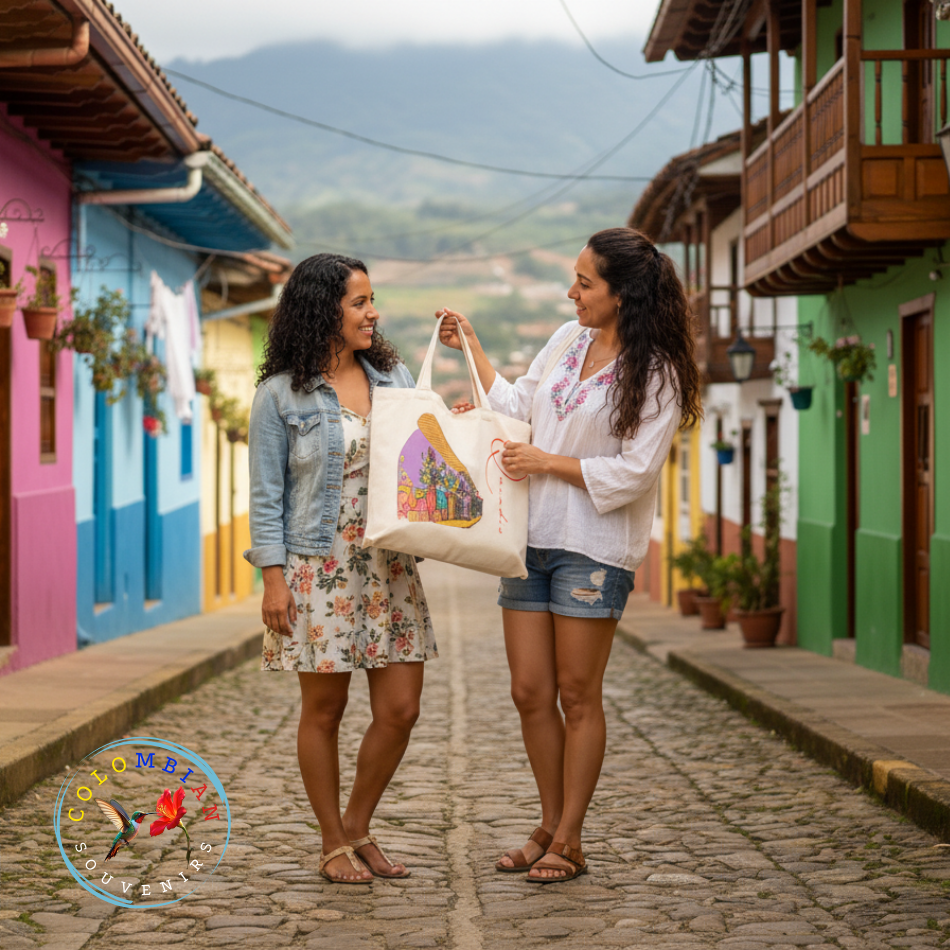 Tote Bag en lienzo Diseño Casa tradicional Quindío 🏠