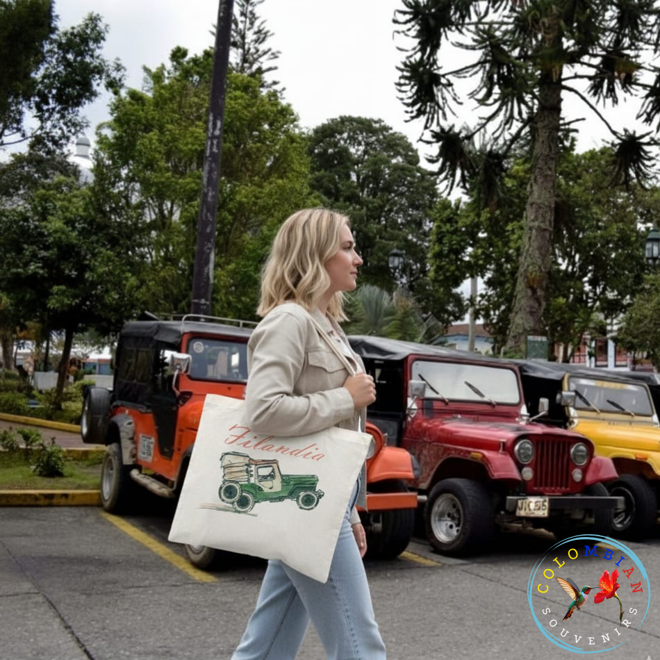 Tote Bag en lienzo Diseño Jeepao Filandia Quindio