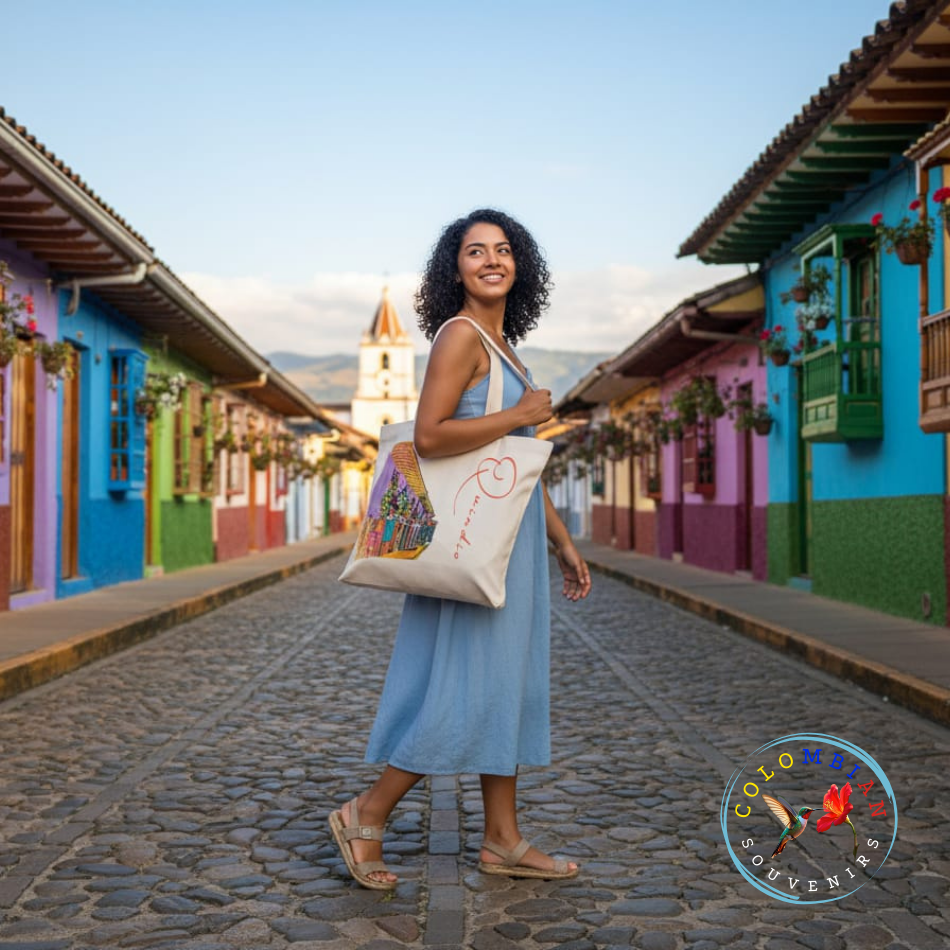 Tote Bag en lienzo Diseño Casa tradicional Quindío 🏠