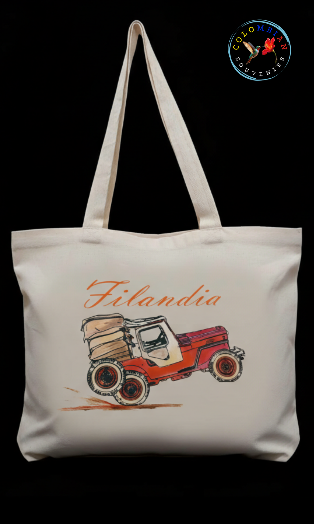 Tote Bag en lienzo Diseño Jeepao Filandia Quindio