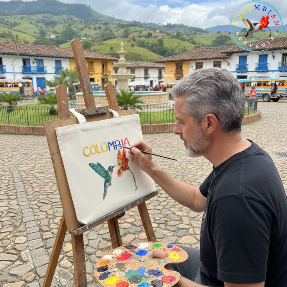 Tote Bag en lienzo Diseño Colibri 🌺