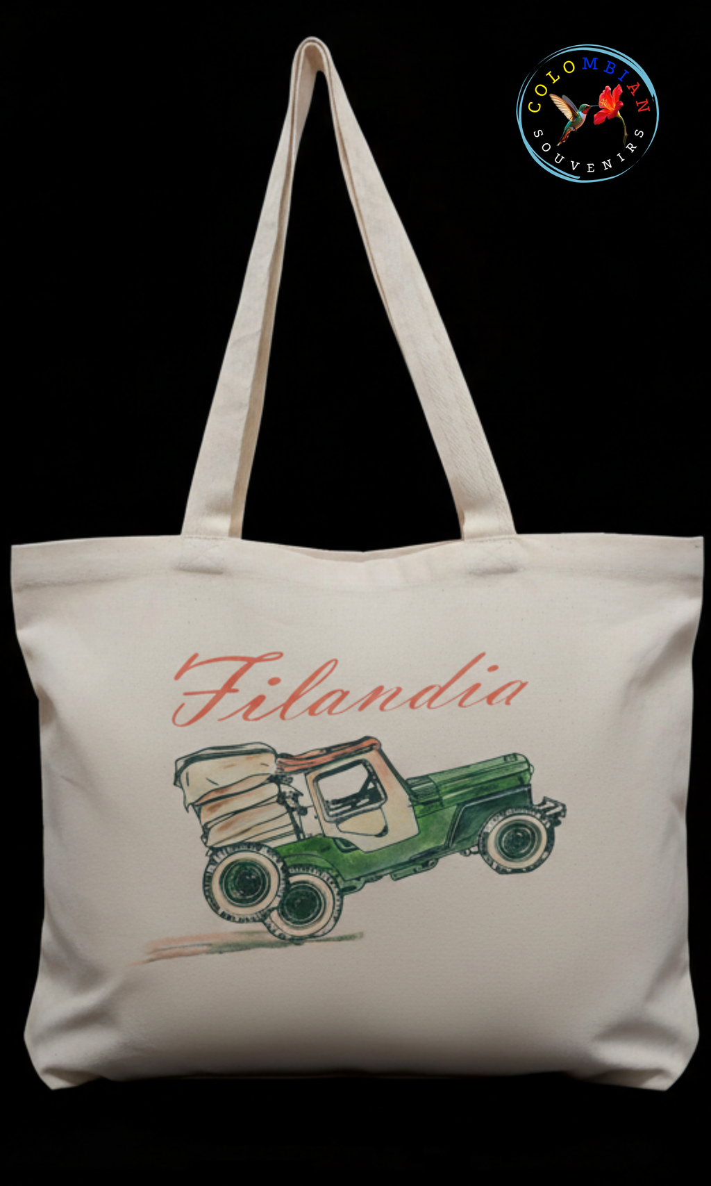 Tote Bag en lienzo Diseño Jeepao Filandia Quindio