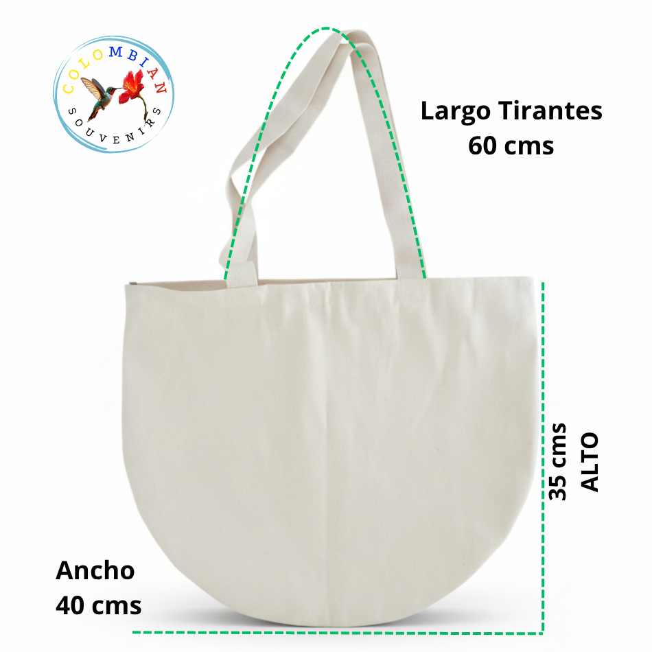 Bag en Lona media luna con el diseño que quieras🌸