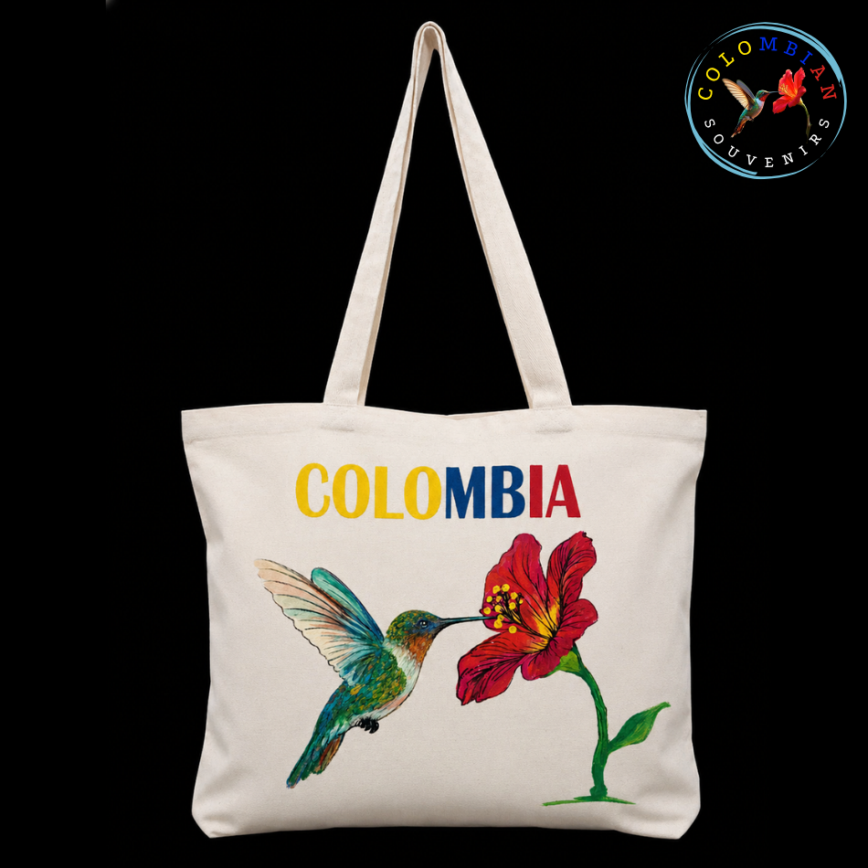 Tote Bag en lienzo Diseño Colibri 🌺