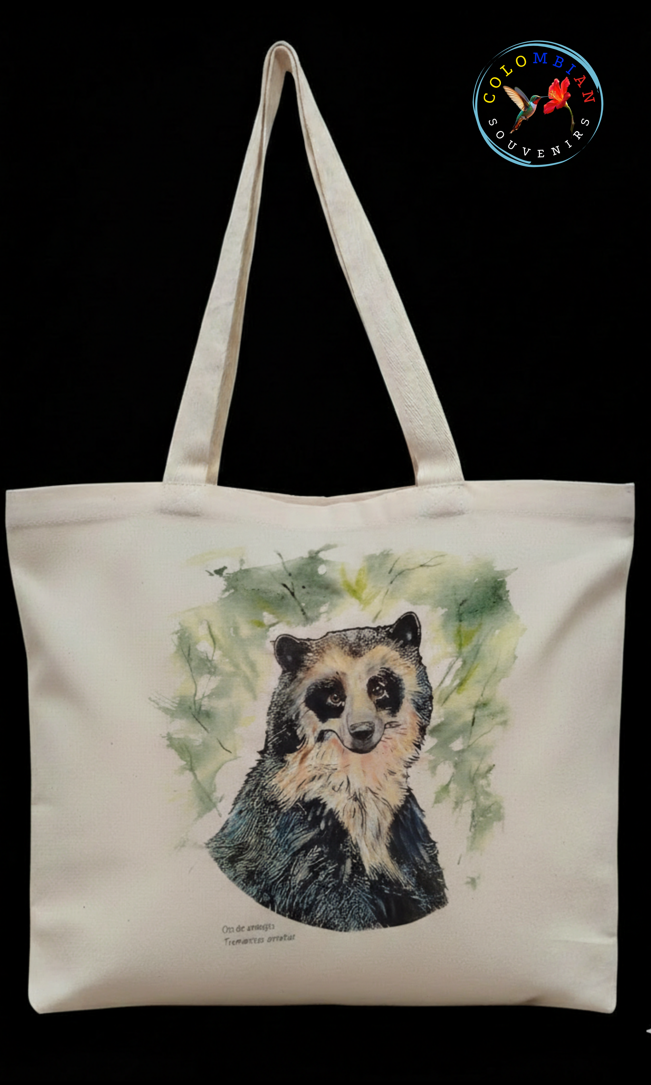 Tote Bag en lienzo Diseño Oso de Anteojos