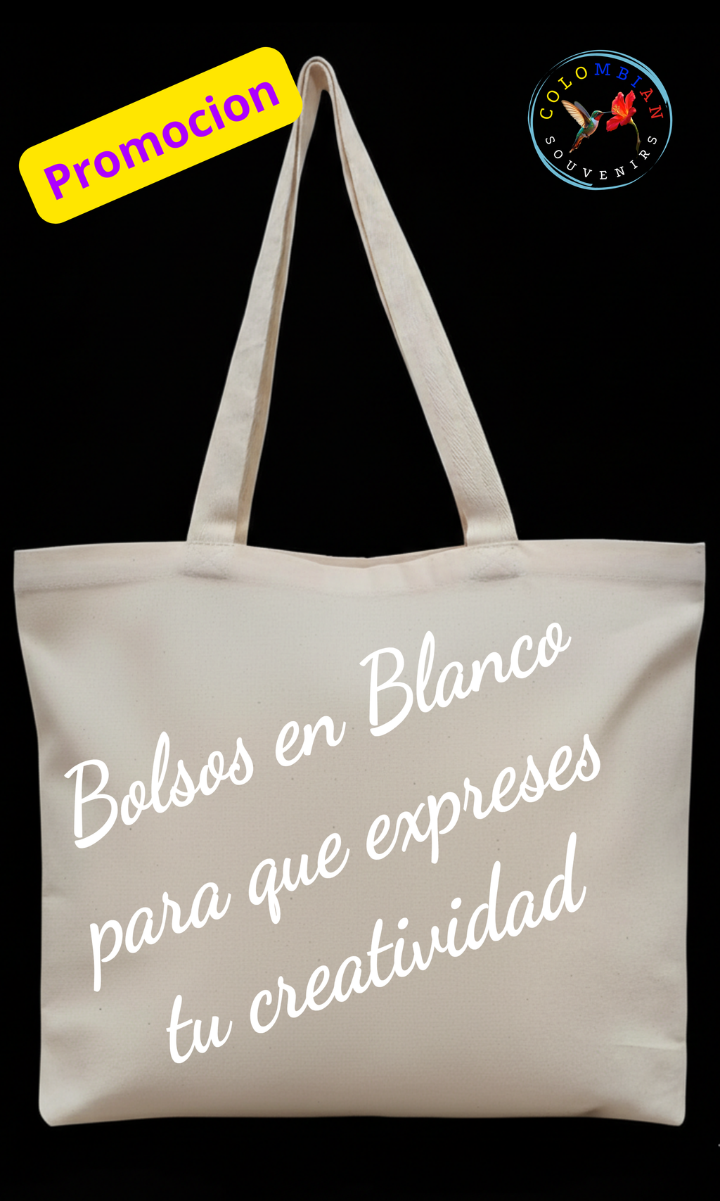 Lona de algodón crudo Tote Bag Para pintar o bordar X 12 UNIDADES