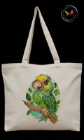 Tote Bag en lienzo Diseño Loro Orejiamarillo Cartoon