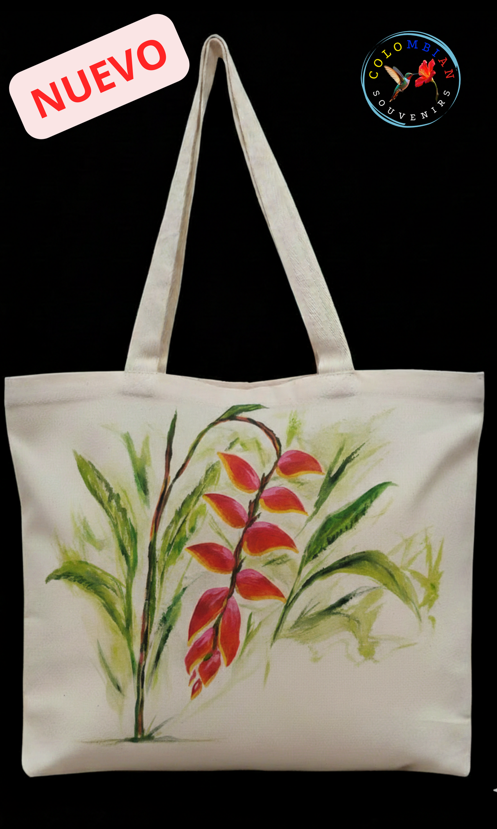 Tote Bag en lienzo Diseño Heliconia Rostrata