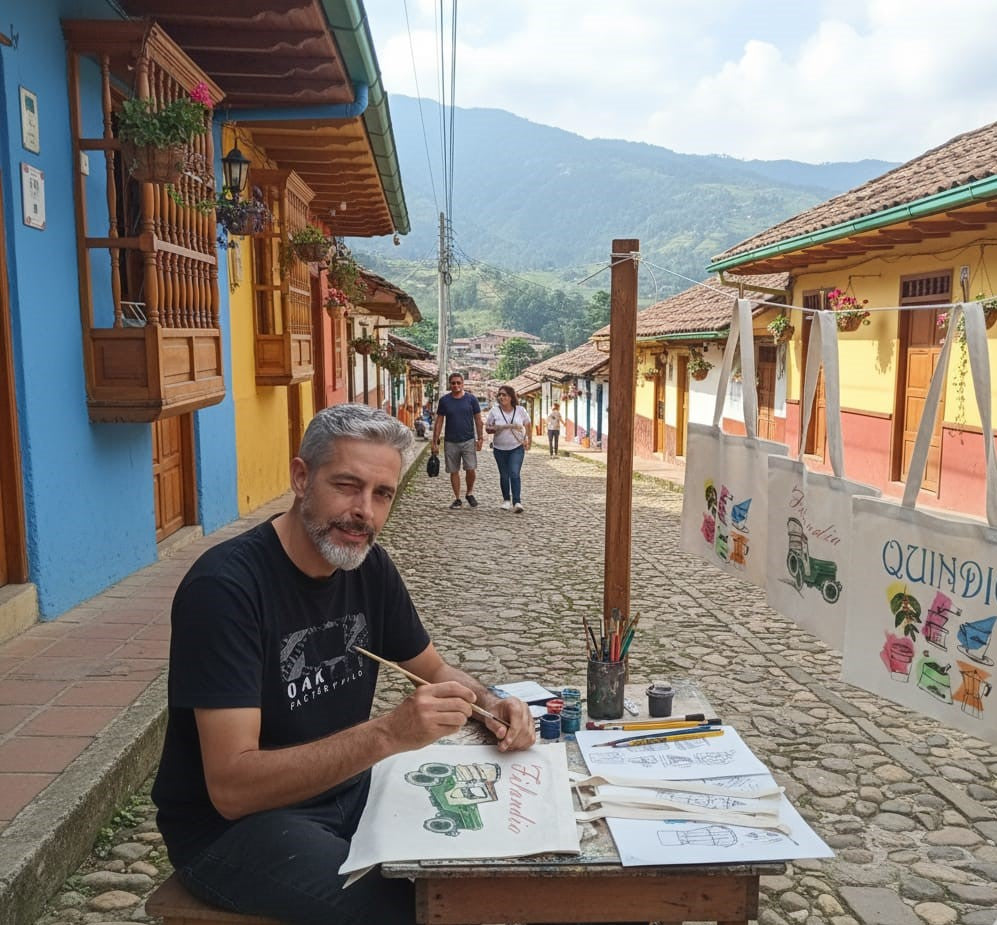Tote Bag en lienzo Diseño Jeepao Filandia Quindio