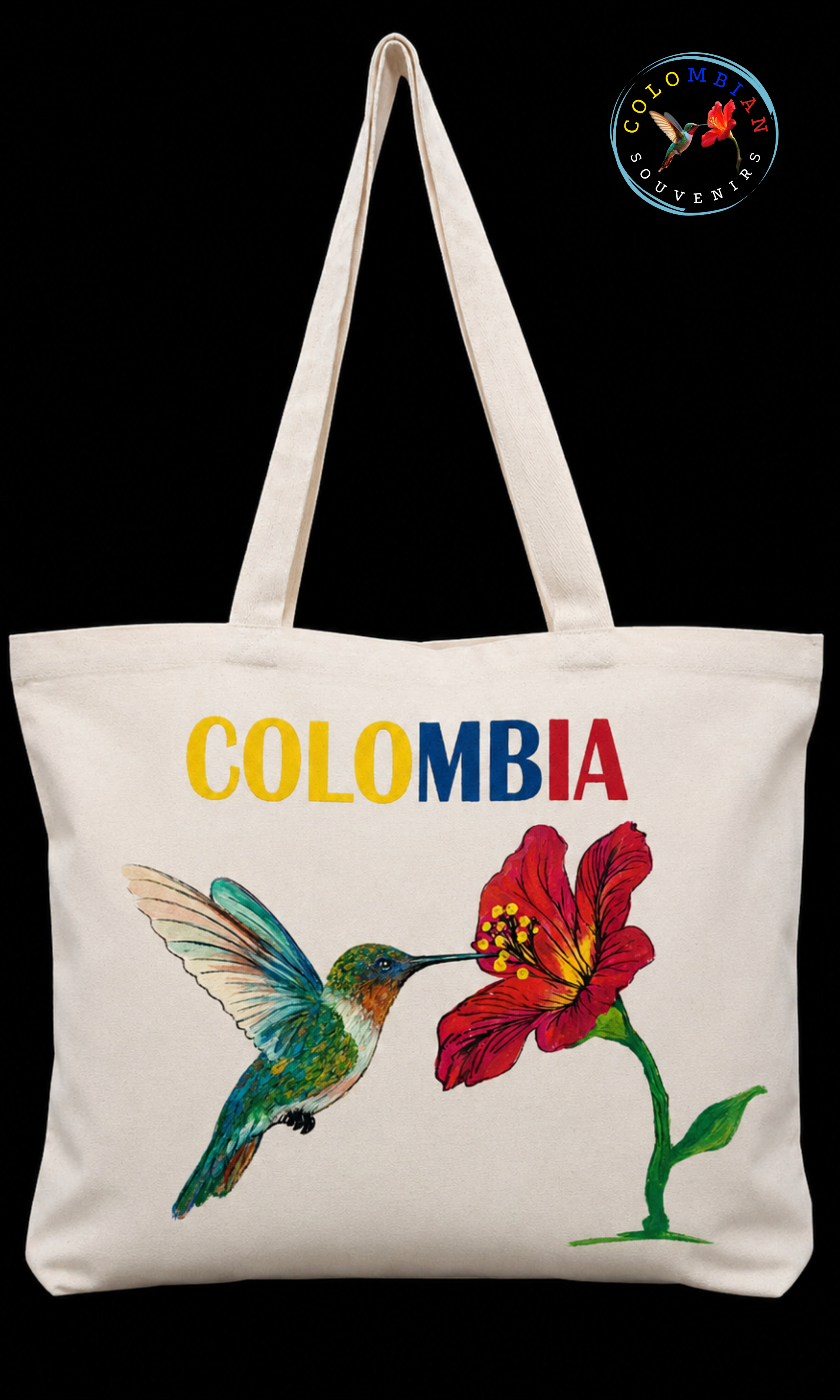 Tote Bag en lienzo Diseño Colibri 🌺